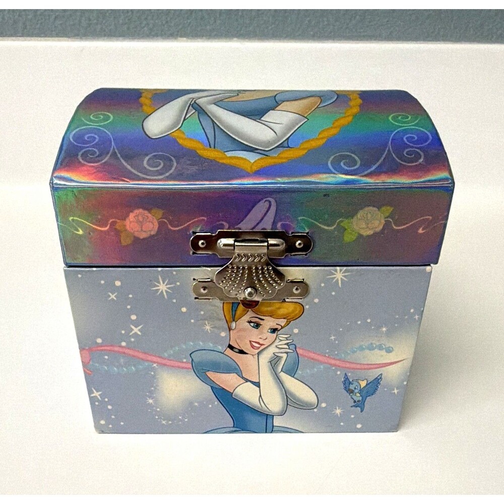 Disney Cinderella Musical Jewelry Box 6" Wind Up Mirror So This Is Love Works